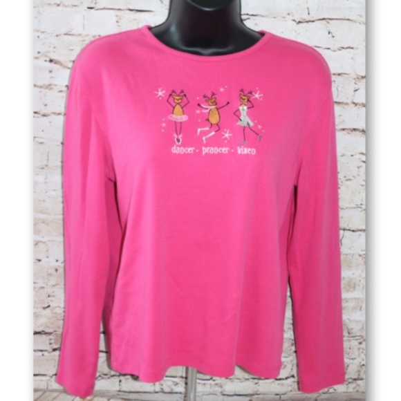 MCCC Sportswear Pink Reindeer T-Shirt - Picture 1 of 8